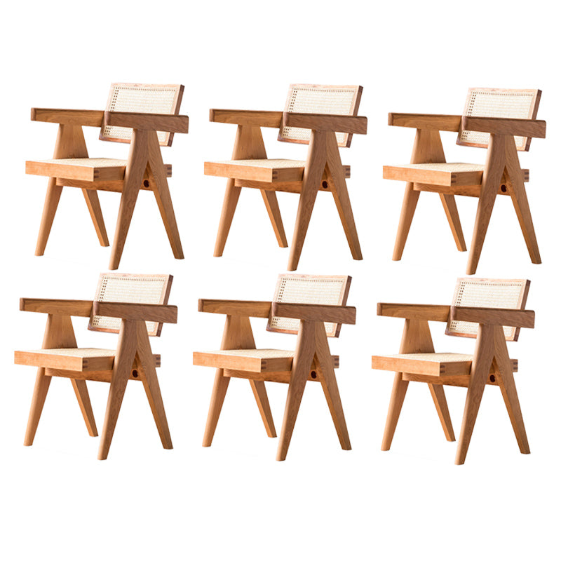 Traditional Style Chair Dining Open Back Arm Chair for Kitchen with Wooden Legs