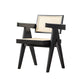Traditional Style Chair Dining Open Back Arm Chair for Kitchen with Wooden Legs