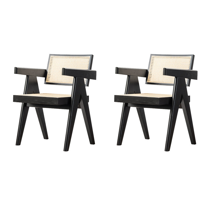 Traditional Style Chair Dining Open Back Arm Chair for Kitchen with Wooden Legs