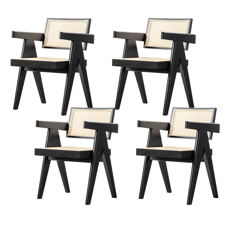 Traditional Style Chair Dining Open Back Arm Chair for Kitchen with Wooden Legs