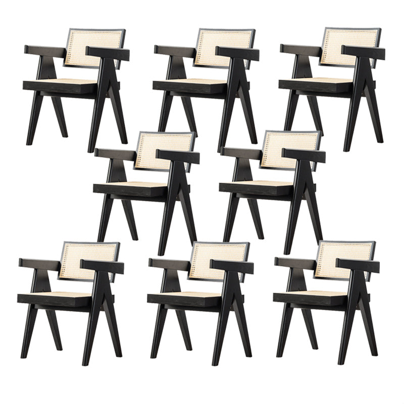 Traditional Style Chair Dining Open Back Arm Chair for Kitchen with Wooden Legs