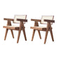 Traditional Style Chair Dining Open Back Arm Chair for Kitchen with Wooden Legs