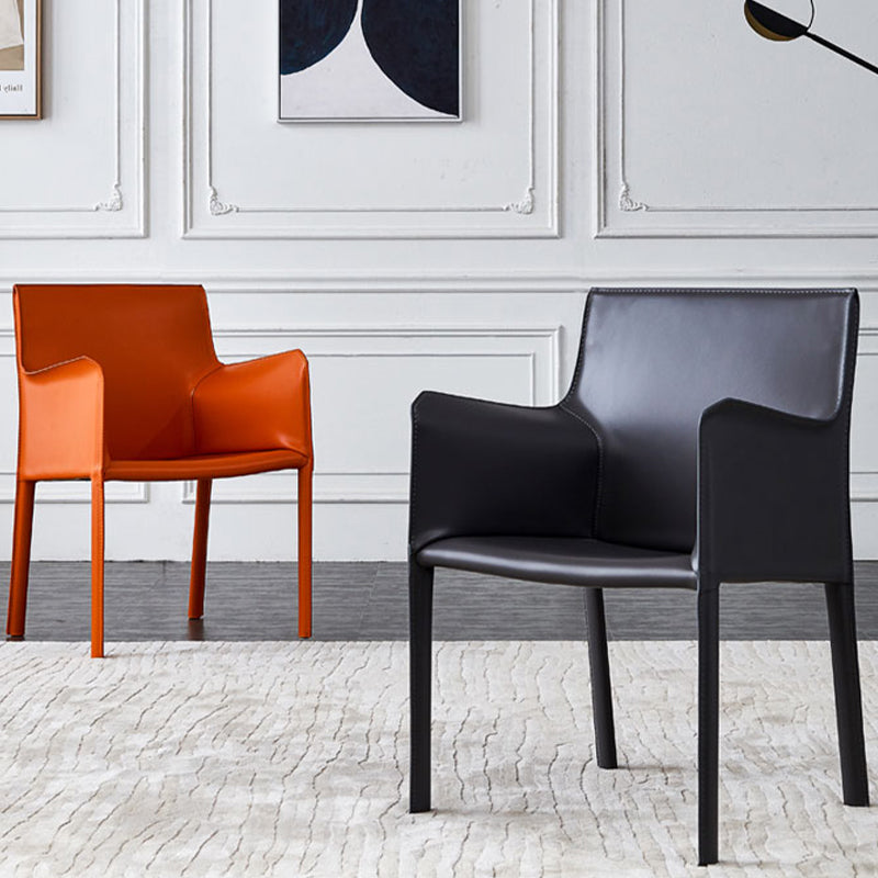 Faux Leder Essstühle gepolsterte moderne Essarmstuhl gepolstert