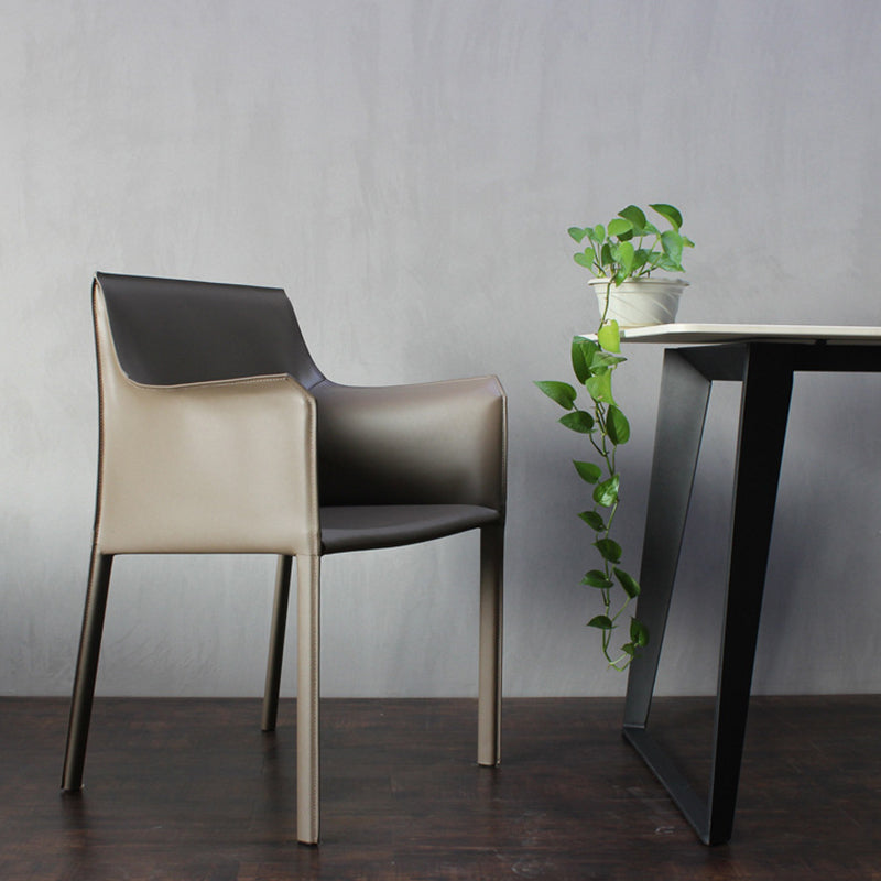 Faux Leder Essstühle gepolsterte moderne Essarmstuhl gepolstert