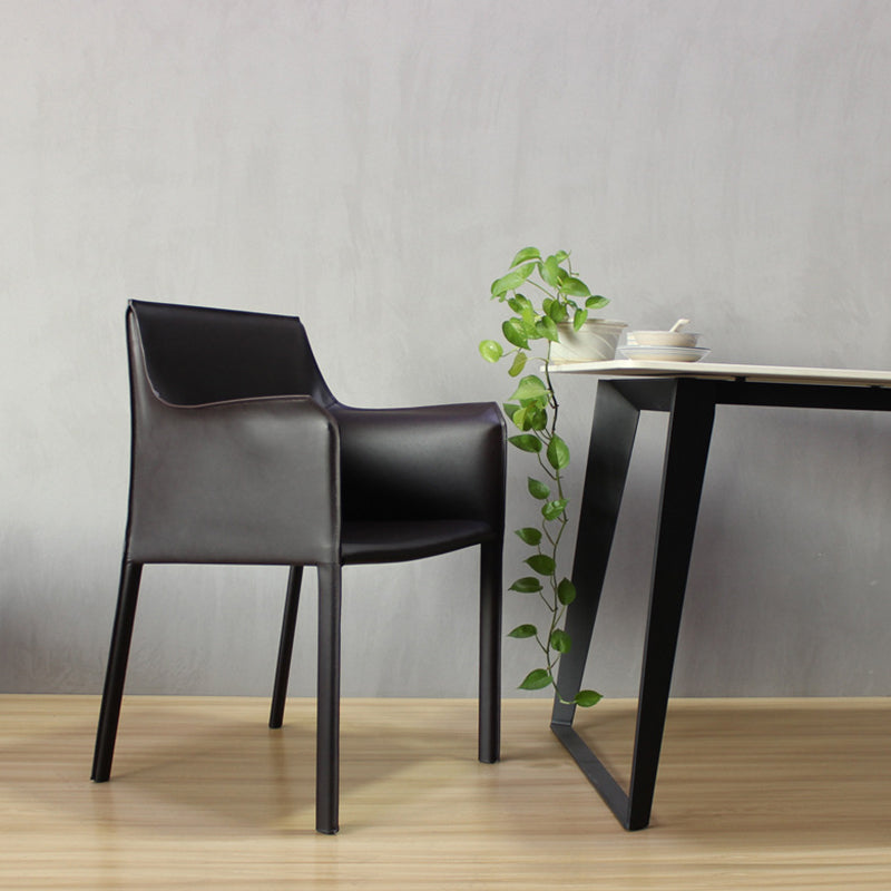 Faux Leder Essstühle gepolsterte moderne Essarmstuhl gepolstert