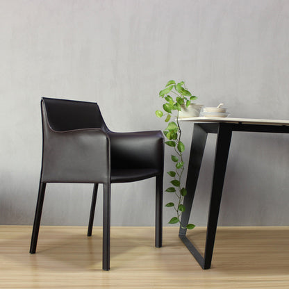 Faux Leder Essstühle gepolsterte moderne Essarmstuhl gepolstert