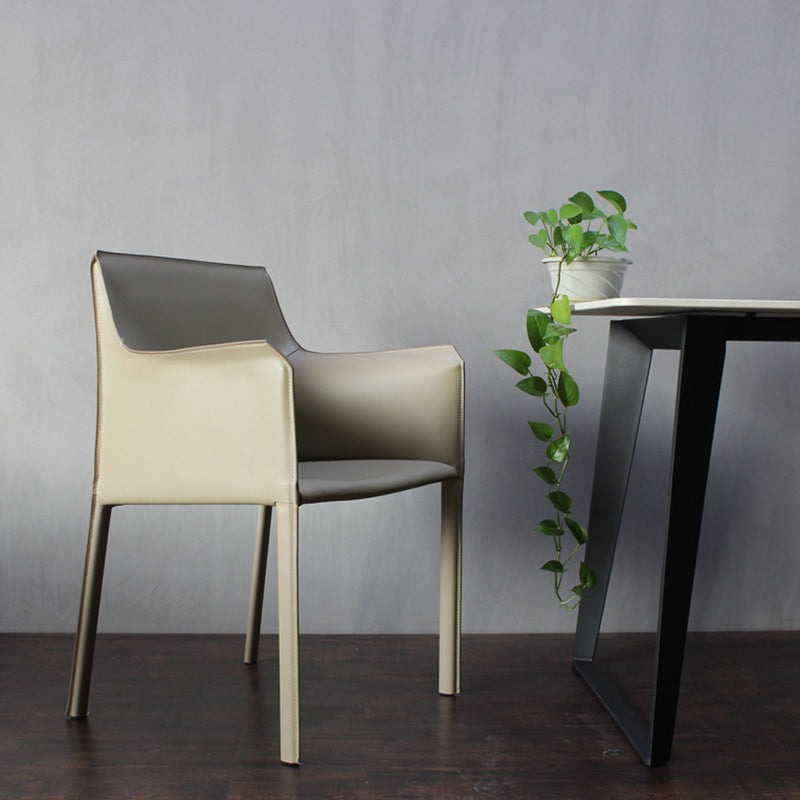 Faux Leder Essstühle gepolsterte moderne Essarmstuhl gepolstert