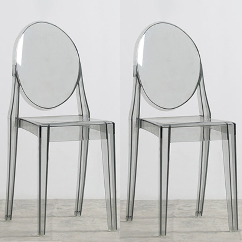 Nordic Open Back Side Chair Plastic Indoor Armless Chair for Dining Room Bedroom