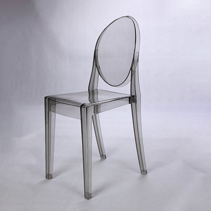 Nordic Open Back Side Chair Plastic Indoor Armless Chair for Dining Room Bedroom