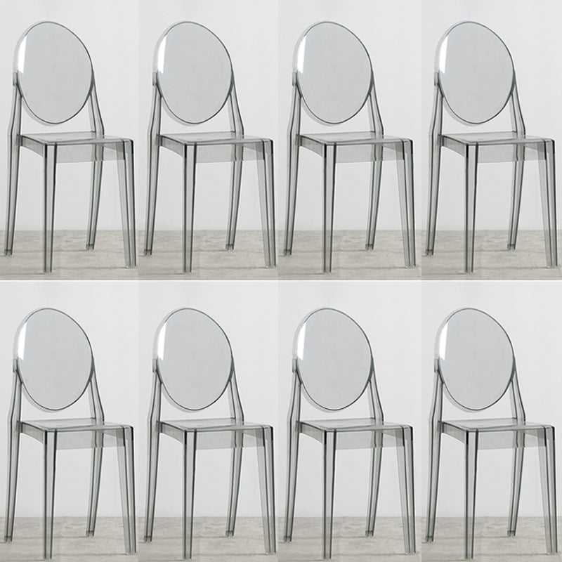 Nordic Open Back Side Chair Plastic Indoor Armless Chair for Dining Room Bedroom