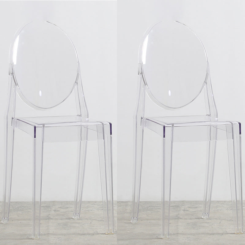Nordic Open Back Side Chair Plastic Indoor Armless Chair for Dining Room Bedroom