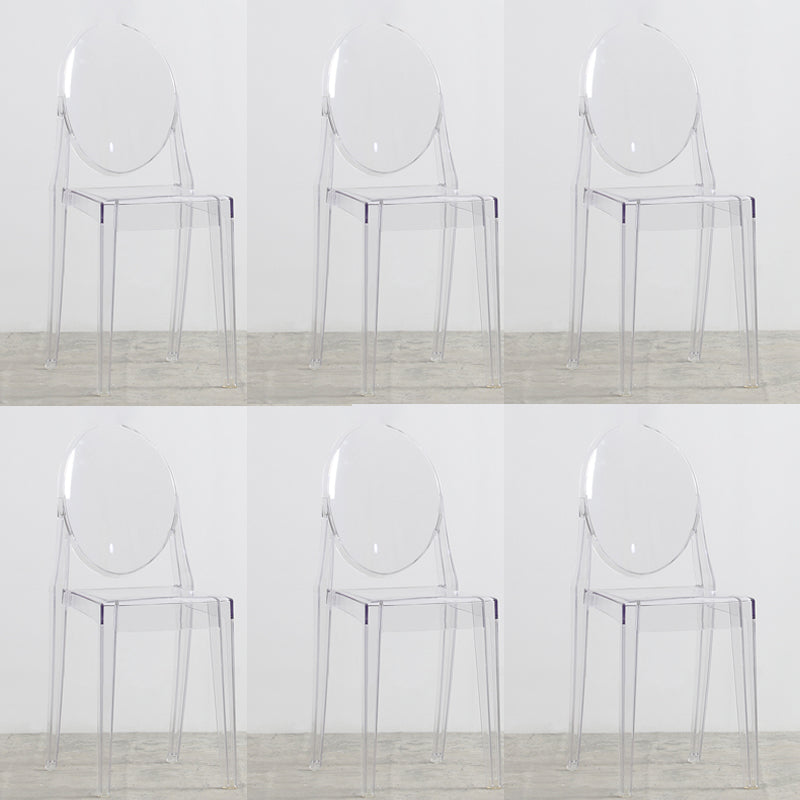 Nordic Open Back Side Chair Plastic Indoor Armless Chair for Dining Room Bedroom