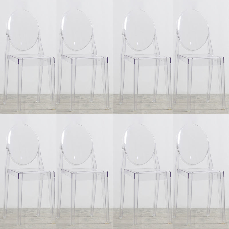 Nordic Open Back Side Chair Plastic Indoor Armless Chair for Dining Room Bedroom