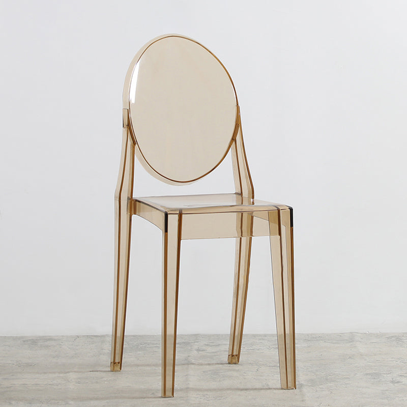 Nordic Open Back Side Chair Plastic Indoor Armless Chair for Dining Room Bedroom