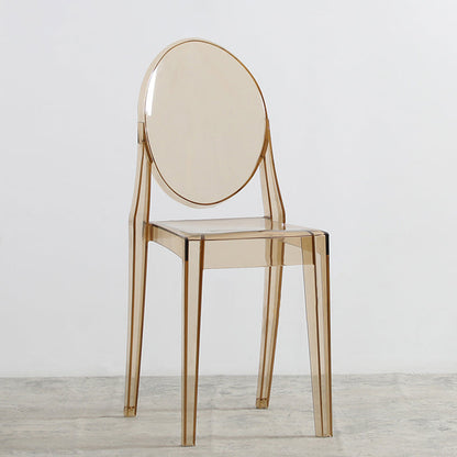 Nordic Open Back Side Chair Plastic Indoor Armless Chair for Dining Room Bedroom