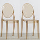 Nordic Open Back Side Chair Plastic Indoor Armless Chair for Dining Room Bedroom