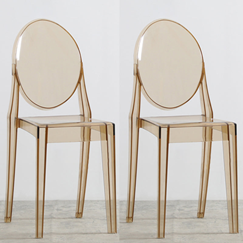 Nordic Open Back Side Chair Plastic Indoor Armless Chair for Dining Room Bedroom
