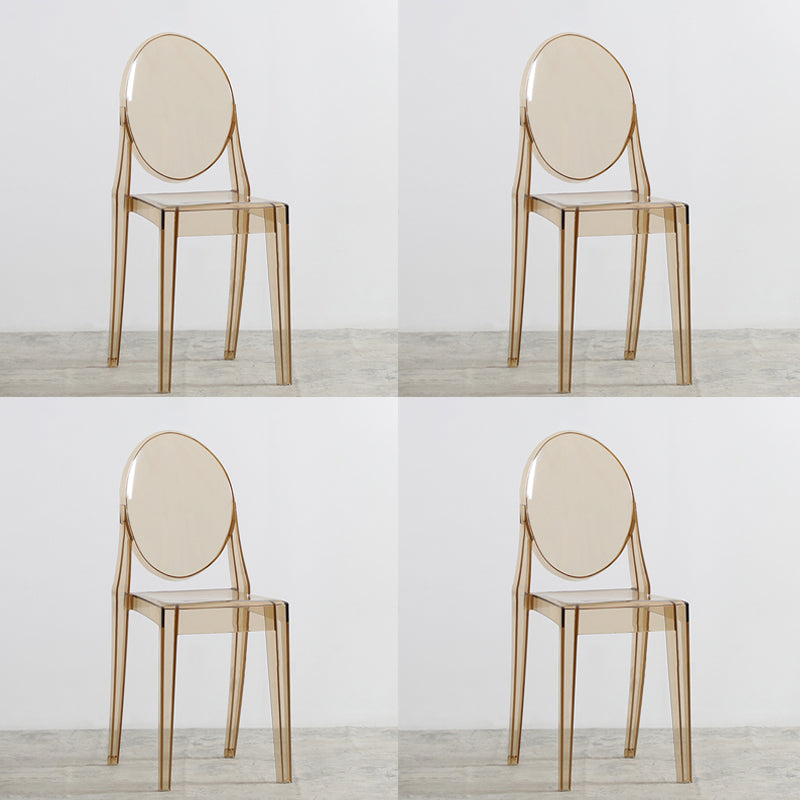 Nordic Open Back Side Chair Plastic Indoor Armless Chair for Dining Room Bedroom