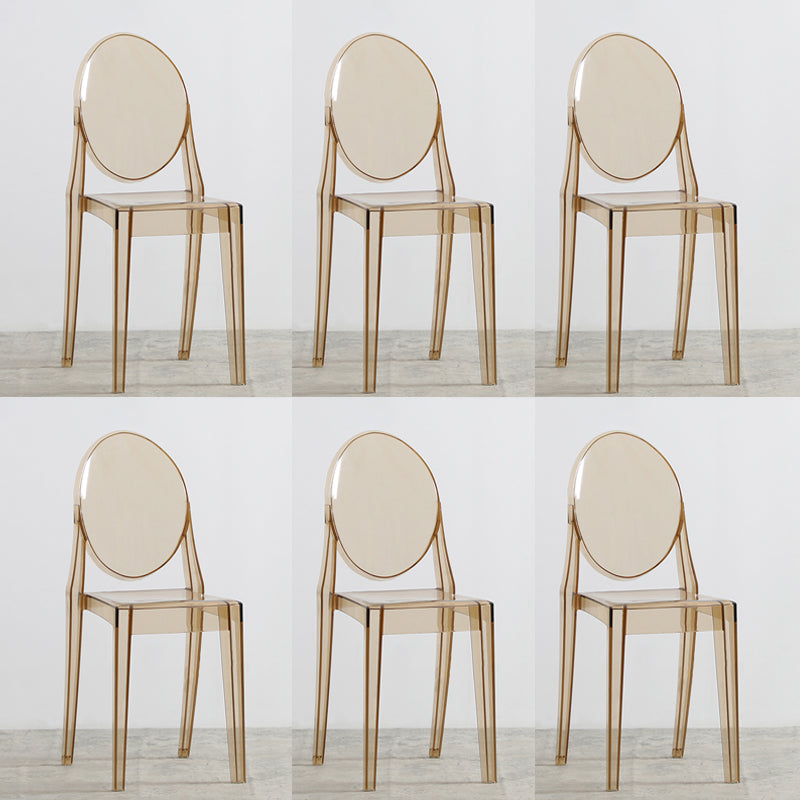 Nordic Open Back Side Chair Plastic Indoor Armless Chair for Dining Room Bedroom