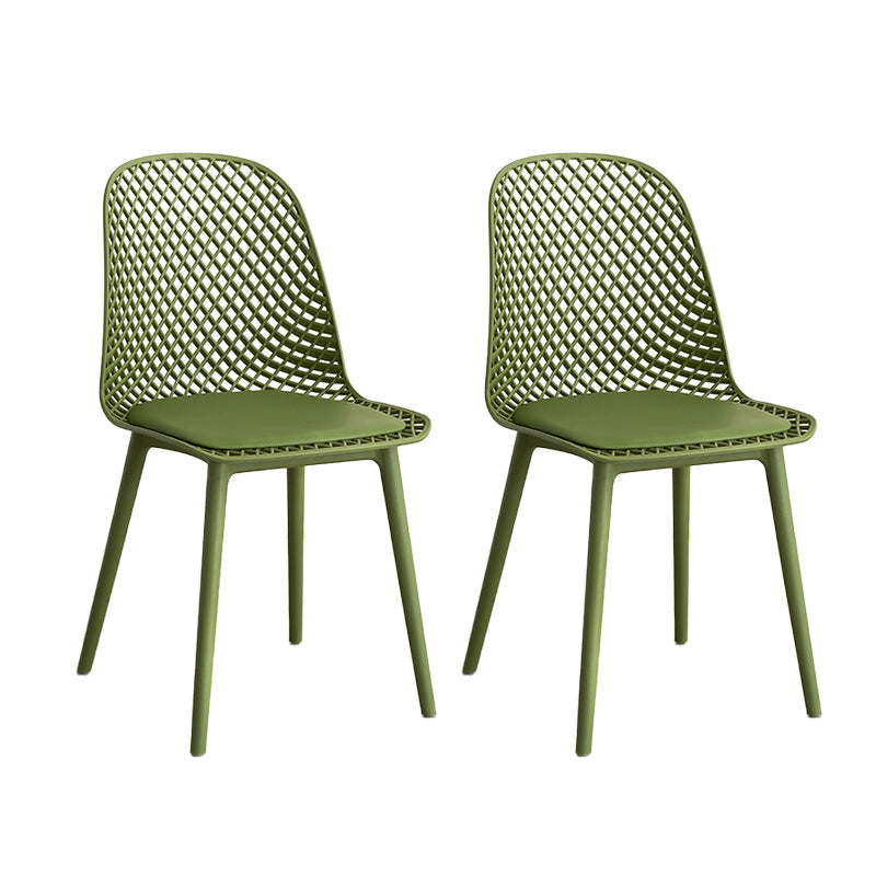 Nordic Cross Back Side Chair Plastic Indoor Chair for Dining Room Bedroom Green 2 Piece Set Clearhalo 'Dining Chairs' 'Dining Tables & Seating' 'dining_chair' 'furn' 'furn_dining_chair' 'Furniture' 'Kitchen & Dining Furniture' 6138231