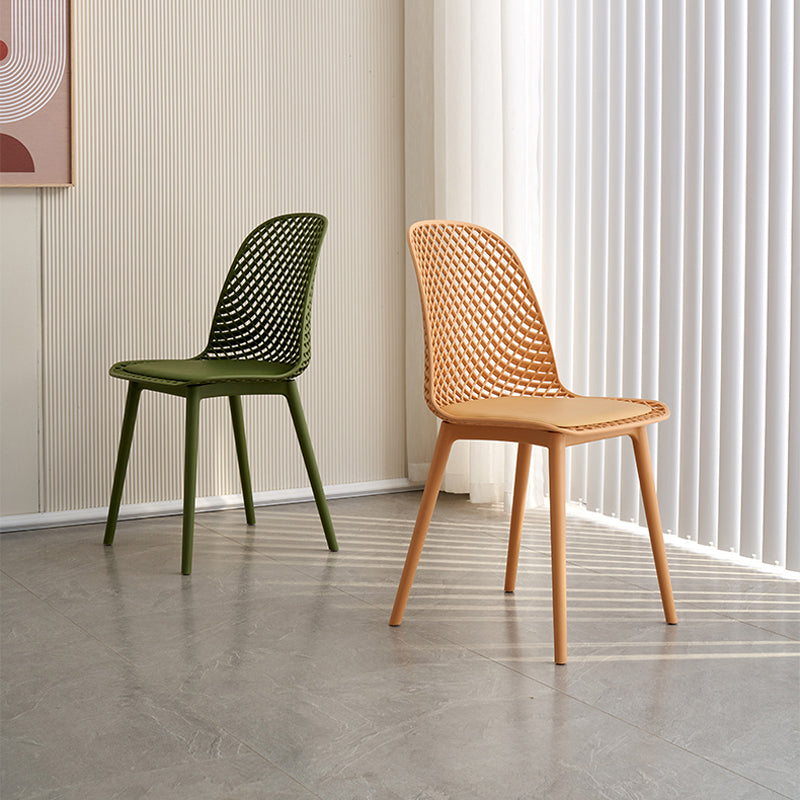 Nordic Cross Back Side Chair Plastic Indoor Chair for Dining Room Bedroom Clearhalo 'Dining Chairs' 'Dining Tables & Seating' 'dining_chair' 'furn' 'furn_dining_chair' 'Furniture' 'Kitchen & Dining Furniture' 6138232