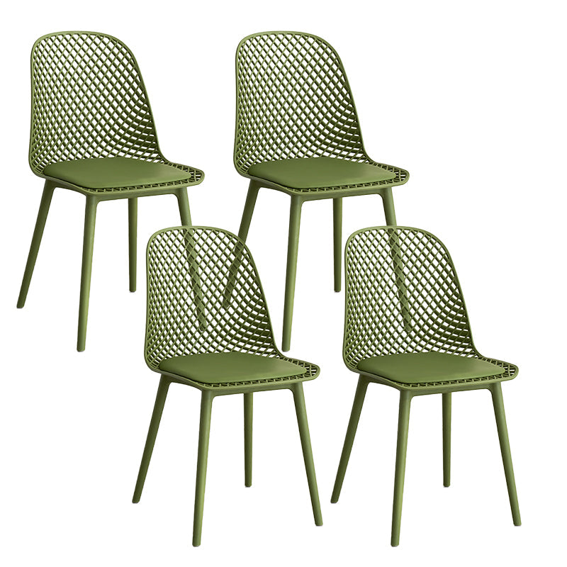 Nordic Cross Back Side Chair Plastic Indoor Chair for Dining Room Bedroom Green 4 Piece Set Clearhalo 'Dining Chairs' 'Dining Tables & Seating' 'dining_chair' 'furn' 'furn_dining_chair' 'Furniture' 'Kitchen & Dining Furniture' 6138233