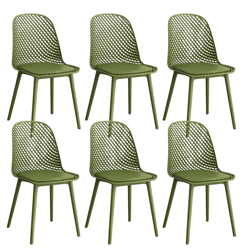 Nordic Cross Back Side Chair Plastic Indoor Chair for Dining Room Bedroom Green 6 Piece Set Clearhalo 'Dining Chairs' 'Dining Tables & Seating' 'dining_chair' 'furn' 'furn_dining_chair' 'Furniture' 'Kitchen & Dining Furniture' 6138234