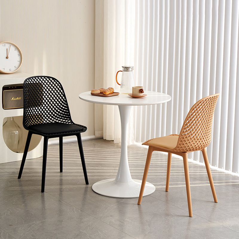 Nordic Cross Back Side Chair Plastic Indoor Chair for Dining Room Bedroom Clearhalo 'Dining Chairs' 'Dining Tables & Seating' 'dining_chair' 'furn' 'furn_dining_chair' 'Furniture' 'Kitchen & Dining Furniture' 6138235