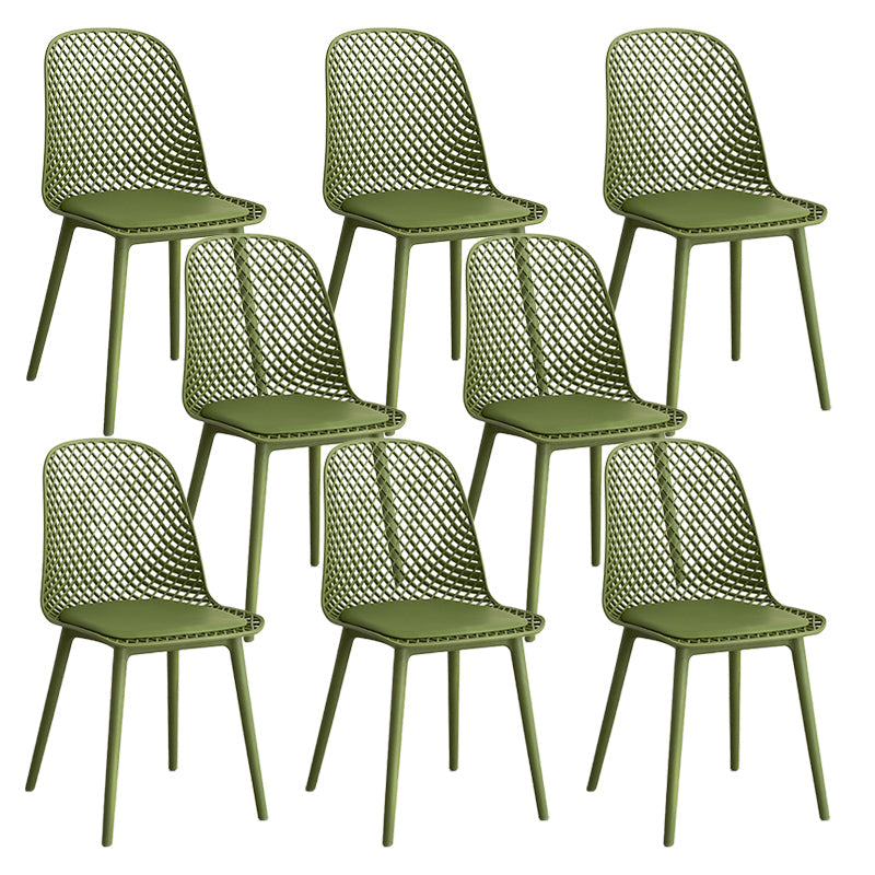 Nordic Cross Back Side Chair Plastic Indoor Chair for Dining Room Bedroom Green 8 Piece Set Clearhalo 'Dining Chairs' 'Dining Tables & Seating' 'dining_chair' 'furn' 'furn_dining_chair' 'Furniture' 'Kitchen & Dining Furniture' 6138236