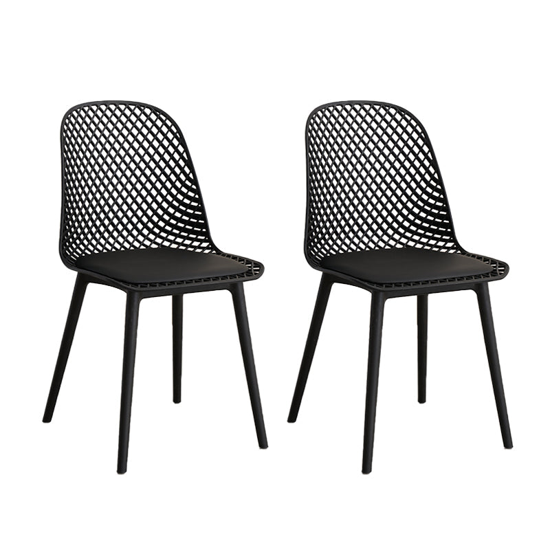 Nordic Cross Back Side Chair Plastic Indoor Chair for Dining Room Bedroom Black 2 Piece Set Clearhalo 'Dining Chairs' 'Dining Tables & Seating' 'dining_chair' 'furn' 'furn_dining_chair' 'Furniture' 'Kitchen & Dining Furniture' 6138240