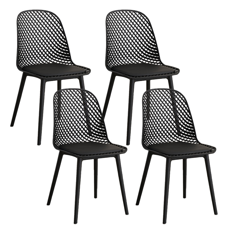 Nordic Cross Back Side Chair Plastic Indoor Chair for Dining Room Bedroom Black 4 Piece Set Clearhalo 'Dining Chairs' 'Dining Tables & Seating' 'dining_chair' 'furn' 'furn_dining_chair' 'Furniture' 'Kitchen & Dining Furniture' 6138241