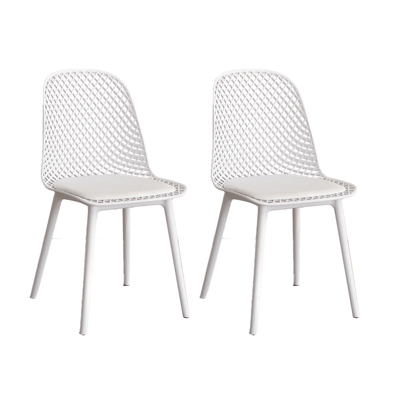 Nordic Cross Back Side Chair Plastic Indoor Chair for Dining Room Bedroom White 2 Piece Set Clearhalo 'Dining Chairs' 'Dining Tables & Seating' 'dining_chair' 'furn' 'furn_dining_chair' 'Furniture' 'Kitchen & Dining Furniture' 6138251