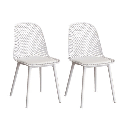 Nordic Cross Back Side Chair Plastic Indoor Chair for Dining Room Bedroom White 2 Piece Set Clearhalo 'Dining Chairs' 'Dining Tables & Seating' 'dining_chair' 'furn' 'furn_dining_chair' 'Furniture' 'Kitchen & Dining Furniture' 6138251