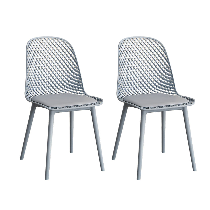 Nordic Cross Back Side Chair Plastic Indoor Chair for Dining Room Bedroom Gray-Blue 2 Piece Set Clearhalo 'Dining Chairs' 'Dining Tables & Seating' 'dining_chair' 'furn' 'furn_dining_chair' 'Furniture' 'Kitchen & Dining Furniture' 6138255