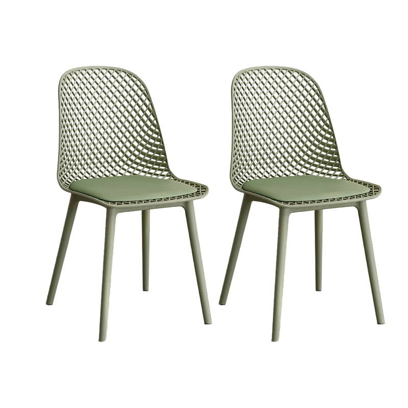 Nordic Cross Back Side Chair Plastic Indoor Chair for Dining Room Bedroom Gray-Green 2 Piece Set Clearhalo 'Dining Chairs' 'Dining Tables & Seating' 'dining_chair' 'furn' 'furn_dining_chair' 'Furniture' 'Kitchen & Dining Furniture' 6138259