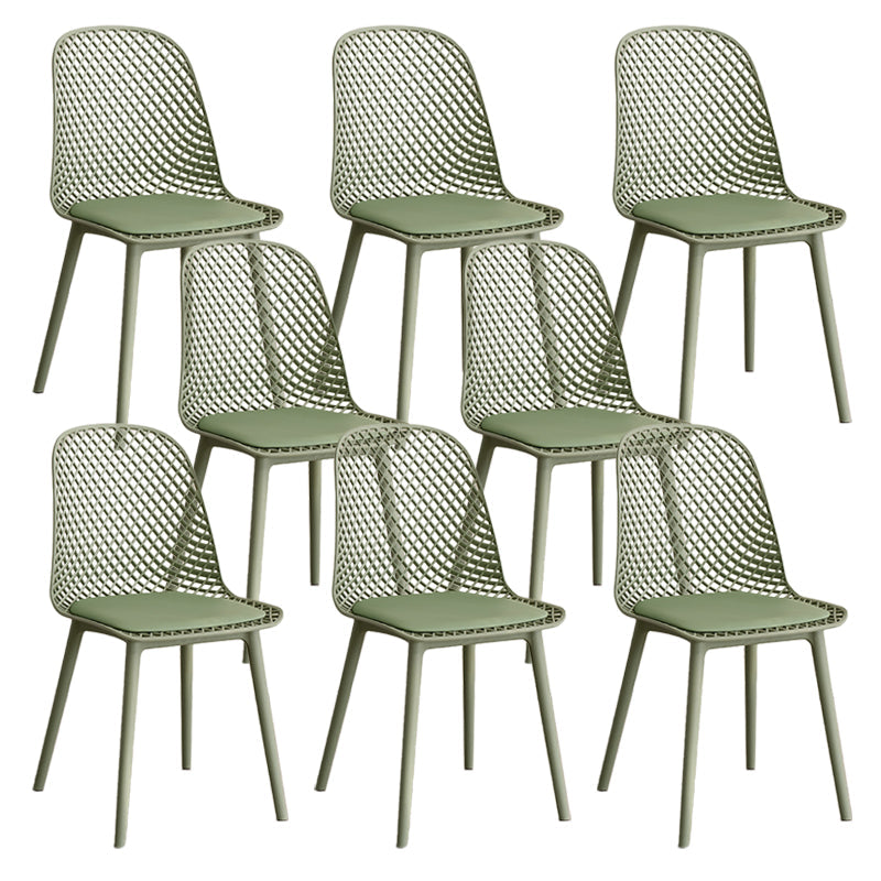 Nordic Cross Back Side Chair Plastic Indoor Chair for Dining Room Bedroom Gray-Green 8 Piece Set Clearhalo 'Dining Chairs' 'Dining Tables & Seating' 'dining_chair' 'furn' 'furn_dining_chair' 'Furniture' 'Kitchen & Dining Furniture' 6138262