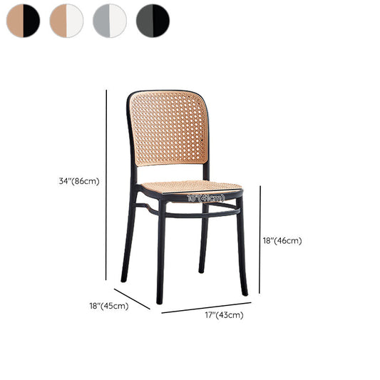Nordic Open Back Side Chair Plastic Indoor Chair for Dining Room Bedroom