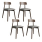 Modern Open Back Side Chair Upholstered Dining Chair with Wooden Base