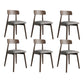 Modern Open Back Side Chair Upholstered Dining Chair with Wooden Base