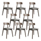 Modern Open Back Side Chair Upholstered Dining Chair with Wooden Base
