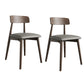 Modern Open Back Side Chair Upholstered Dining Chair with Wooden Base