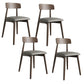Modern Open Back Side Chair Upholstered Dining Chair with Wooden Base