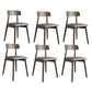 Modern Open Back Side Chair Upholstered Dining Chair with Wooden Base