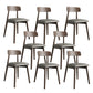 Modern Open Back Side Chair Upholstered Dining Chair with Wooden Base