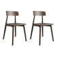 Modern Open Back Side Chair Upholstered Dining Chair with Wooden Base