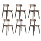 Modern Open Back Side Chair Upholstered Dining Chair with Wooden Base