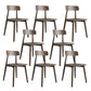 Modern Open Back Side Chair Upholstered Dining Chair with Wooden Base