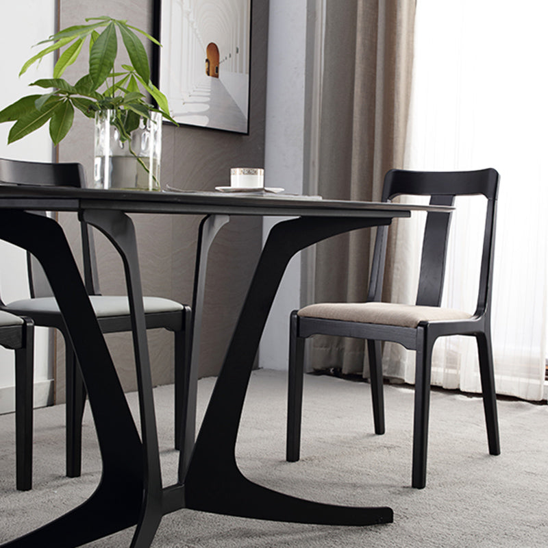 Industriële zwarte dinerende zijkant stoel gestoffeerde zijstoel voor thuis