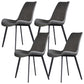 Industrial Dining Chair with Metal Frame Matte Finish Solid Back Side Chair