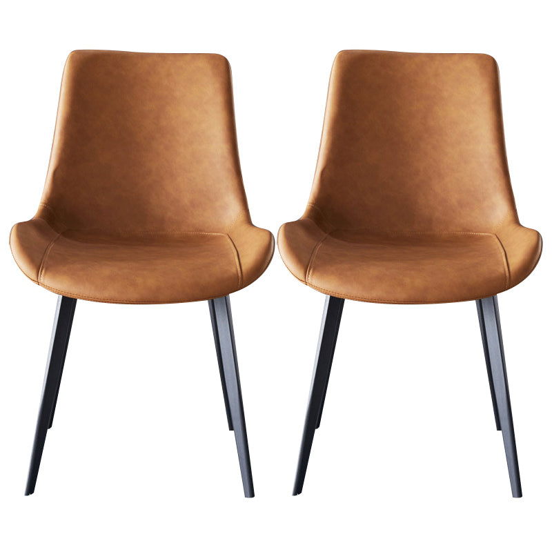 Industrial Dining Chair with Metal Frame Matte Finish Solid Back Side Chair